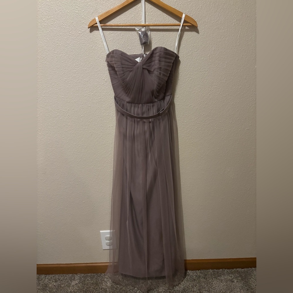 Elegant Beige Strapless Gown